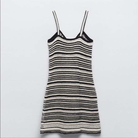 ZARA STRIPED RUSTIC KNIT DRESS - Picture 8 of 8